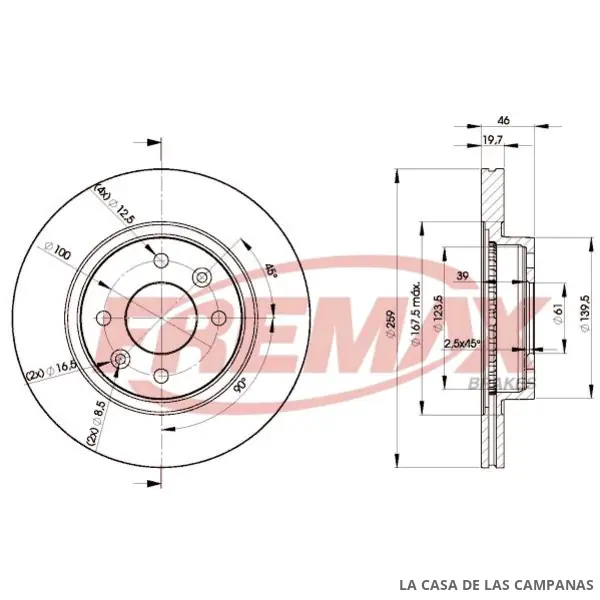 BD5081 DISCO DE FRENO DELANTERO