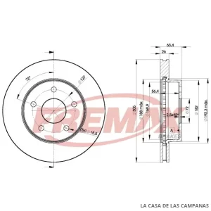 BD5117 DISCO DE FRENO DELANTERO