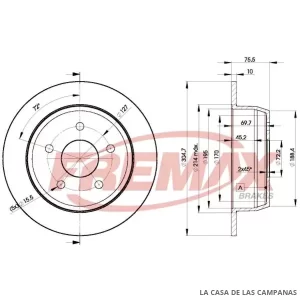 BD5118 DISCO DE FRENO TRASERO