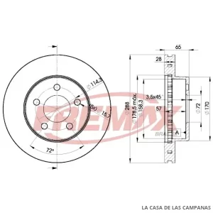 BD5121 DISCO DE FRENO DELANTERO