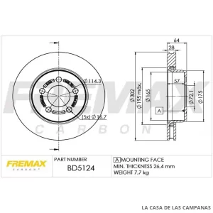 BD5124 DISCO DE FRENO DELANTERO