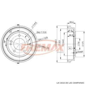 BD5174 CAMPANA DE FRENO TRASERO