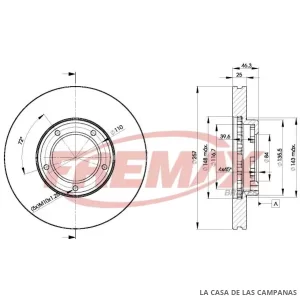 BD5180 DISCO DE FRENO DELANTERO