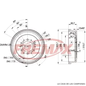 BD5191 CAMPANA DE FRENO TRASERO