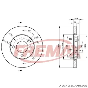 BD5303 DISCO DE FRENO DELANTERO