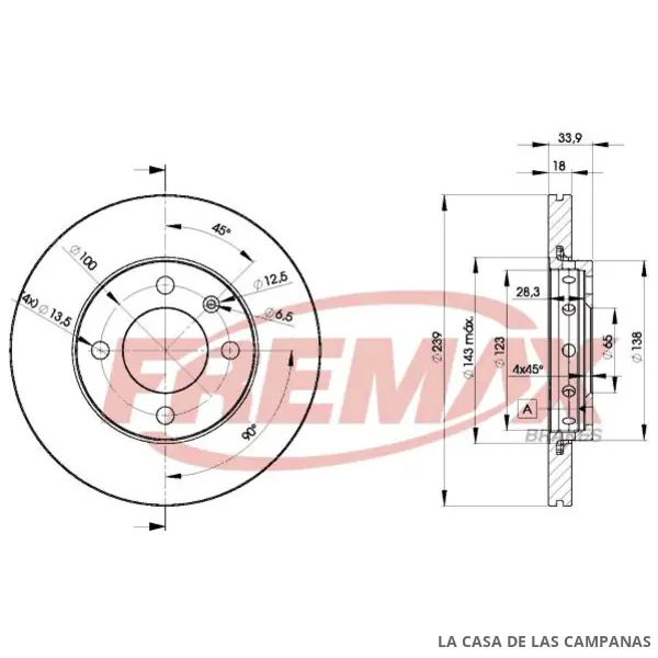 BD5303 DISCO DE FRENO DELANTERO