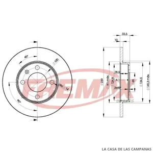 BD5304 DISCO DE FRENO DELANTERO