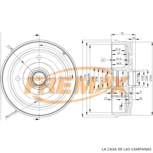 BD5305 CAMPANA DE FRENO TRASERO