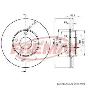 BD5306 DISCO DE FRENO DELANTERO
