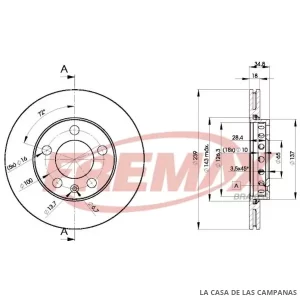 BD5308 DISCO DE FRENO DELANTERO