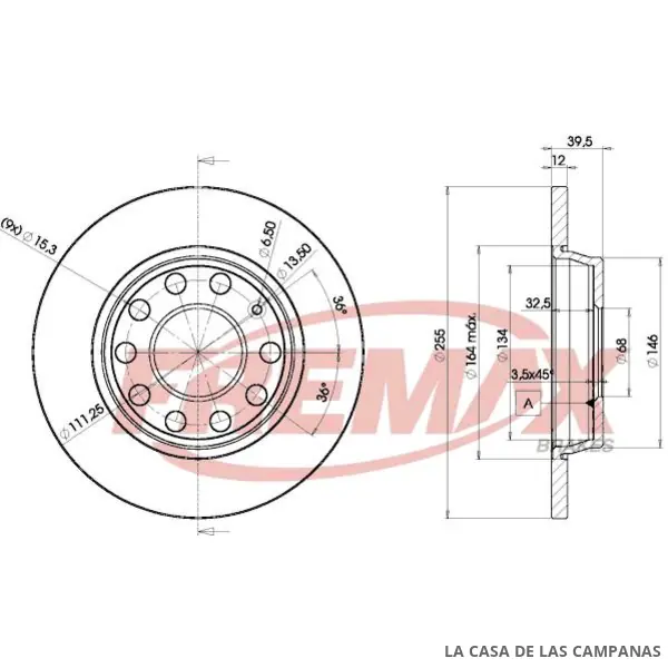 BD5309 DISCO DE FRENO TRASERO