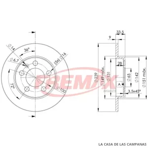 BD5311 DISCO DE FRENO TRASERO