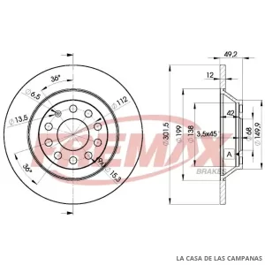 BD5313 DISCO DE FRENO TRASERO
