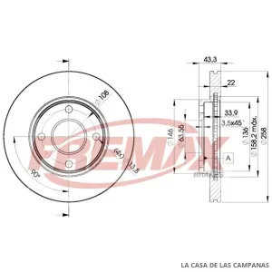 BD5344 DISCO DE FRENO DELANTERO