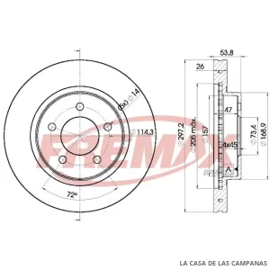 BD5386 DISCO DE FRENO DELANTERO