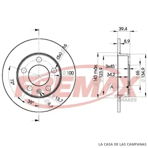 BD5601 DISCO DE FRENO TRASERO