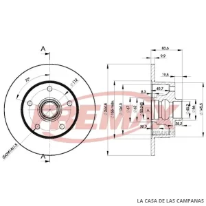 BD5606 DISCO DE FRENO TRASERO