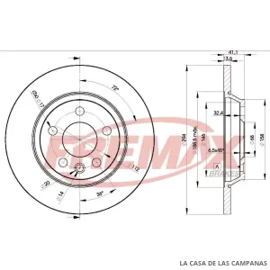 BD5609 DISCO DE FRENO TRASERO