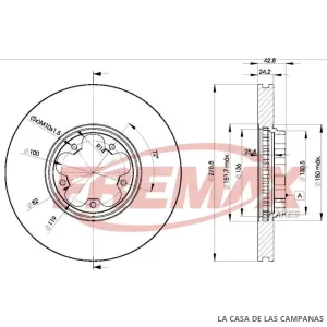 BD5612 DISCO DE FRENO DELANTERO