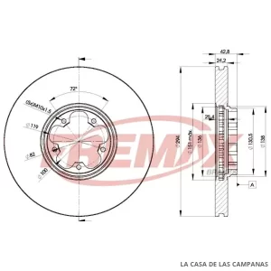 BD5613 DISCO DE FRENO DELANTERO