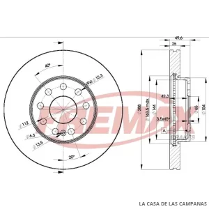 BD5615 DISCO DE FRENO DELANTERO