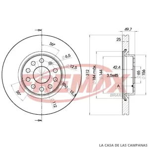 BD5618 DISCO DE FRENO DELANTERO