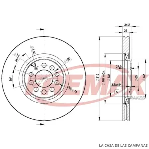 BD5620 DISCO DE FRENO DELANTERO