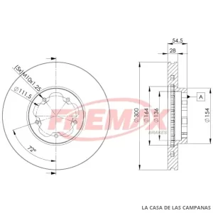 BD5630 DISCO DE FRENO DELANTERO