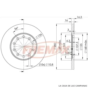 BD5631 DISCO DE FRENO TRASERO