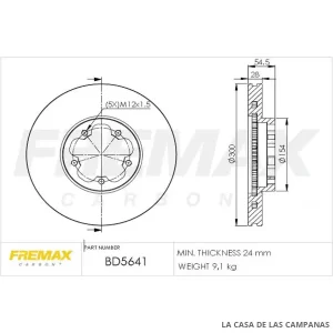 BD5641 DISCO DE FRENO DELANTERO