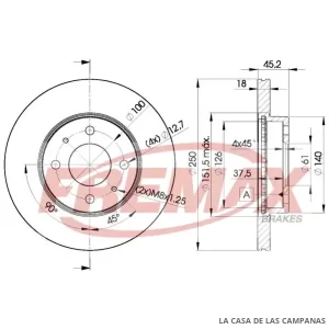 BD5801 DISCO DE FRENO DELANTERO