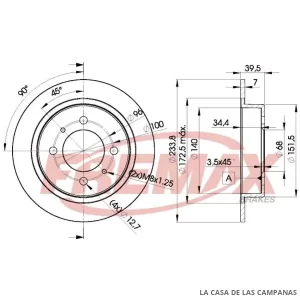 BD5803 DISCO DE FRENO TRASERO