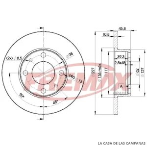 BD5812 DISCO DE FRENO SÓLIDO DELANTERO