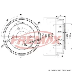 BD5841 CAMPANA DE FRENO TRASERO