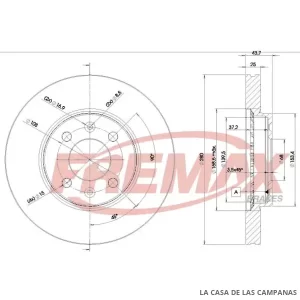 BD5890 DISCO DE FRENO DELANTERO