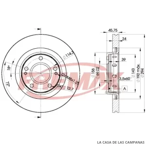 BD5924 DISCO DE FRENO DELANTERO