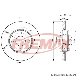 BD5950 DISCO DE FRENO DELANTERO