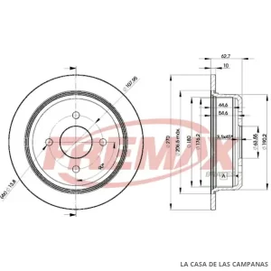BD5951 DISCO DE FRENO TRASERO