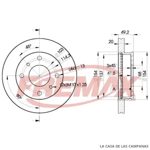 BD6001 DISCO DE FRENO DELANTERO