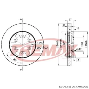 BD6013 DISCO DE FRENO DELANTERO
