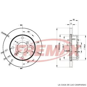 BD6030 DISCO DE FRENO DELANTERO