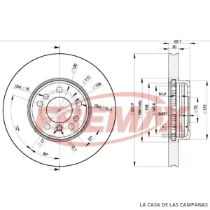 BD6045 DISCO DE FRENO DELANTERO