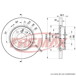 BD6071 DISCO DE FRENO DELANTERO