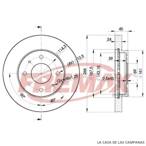 BD6080 DISCO DE FRENO DELANTERO