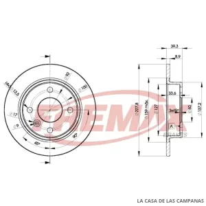 BD6165 DISCO DE FRENO TRASERO