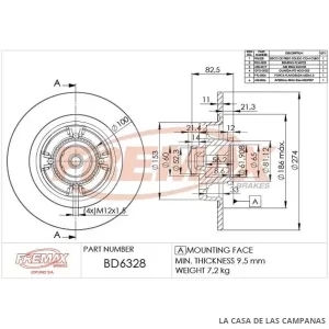 BD6328 DISCO DE FRENO TRASERO