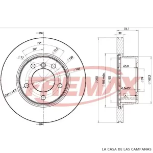 BD6464 DISCO DE FRENO DELANTERO