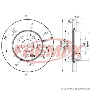 BD6471 DISCO DE FRENO DELANTERO