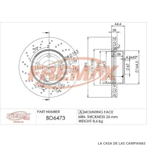 BD6473 DISCO DE FRENO DELANTERO