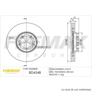 BD6548 DISCO DE FRENO DELANTERO